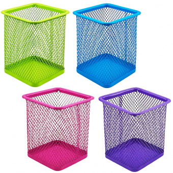 Купить Подставка для ручек «Сетка-квадратная» цветная, металл  оптом